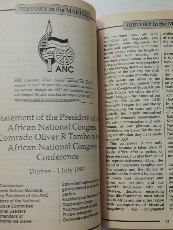 History In The Making: Documents Reflecting A Changing South Africa - July 1991 Vol 1 No 6