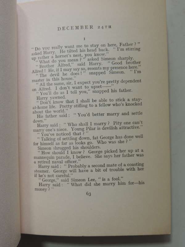 Hercule Poirot's Christmas - Agatha Christie   First Edition 1939 No D/J