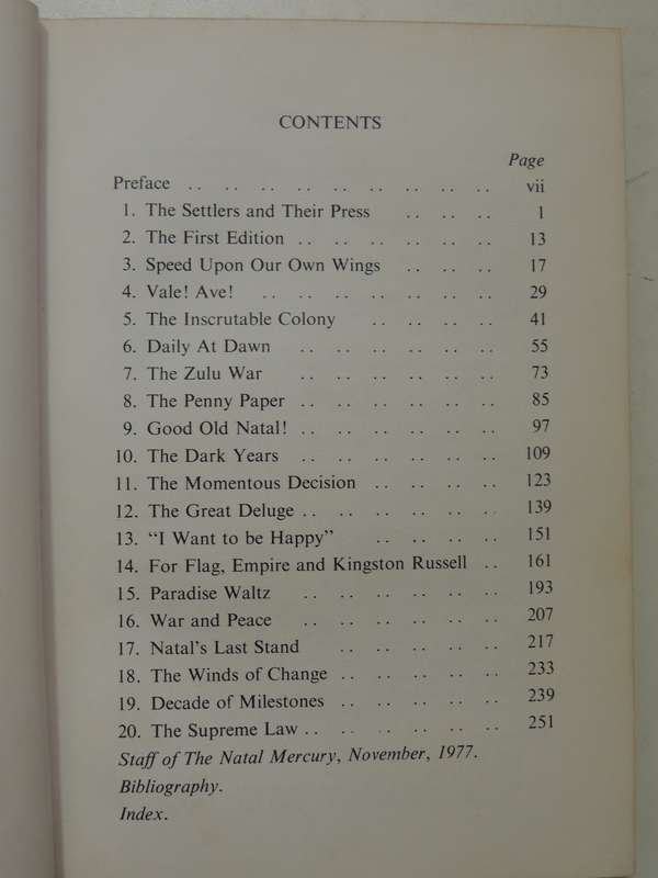 For The Love Of Natal: The Life And Times Of The Natal Mercury 1852-1977 - Terry Wilks