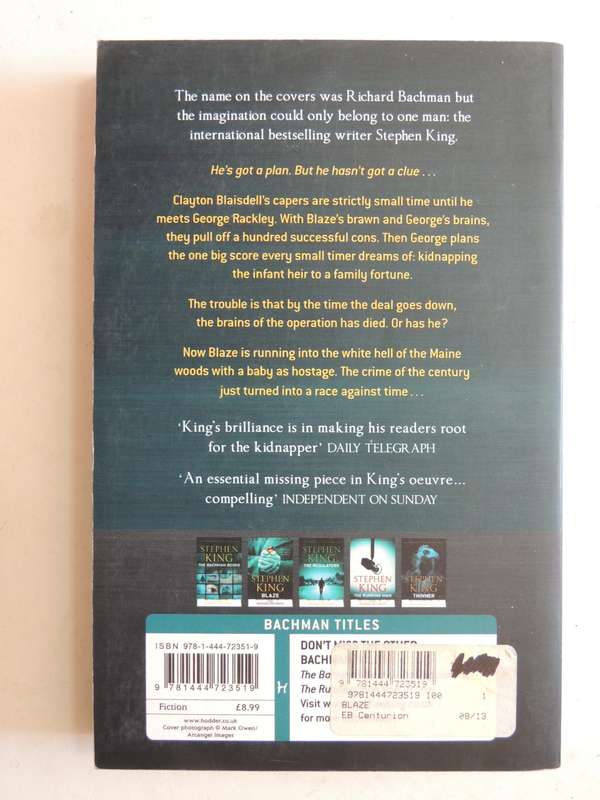 Blaze - Stephen King, As Richard Bachman