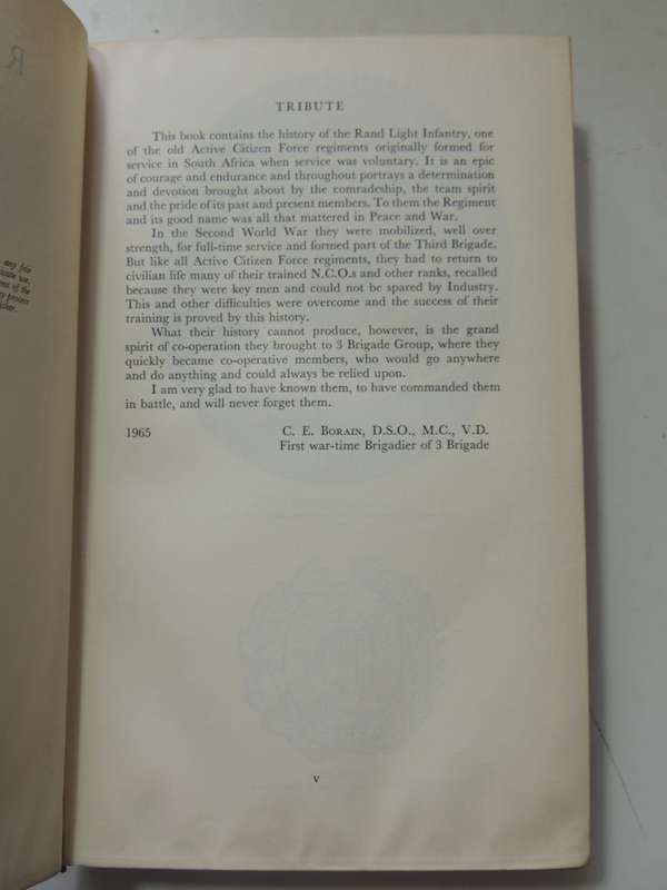 Rand Light Infantry: Signed (No. 99 Of An Unnumbered Limited Issue) - Major B.G. Simpkins