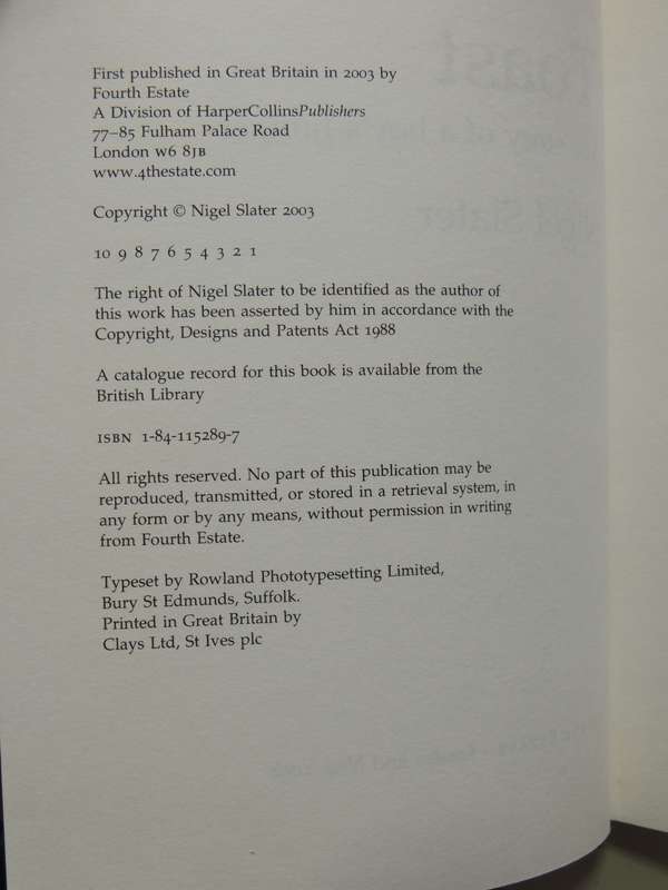 Toast: The Story Of A Boy's Hunger - Nigel Slater