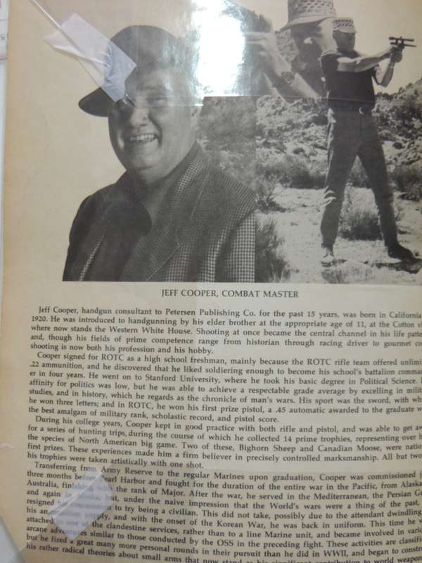 Cooper On Handguns: Complete Guide To Handguns - Jeff Cooper   SCARCE