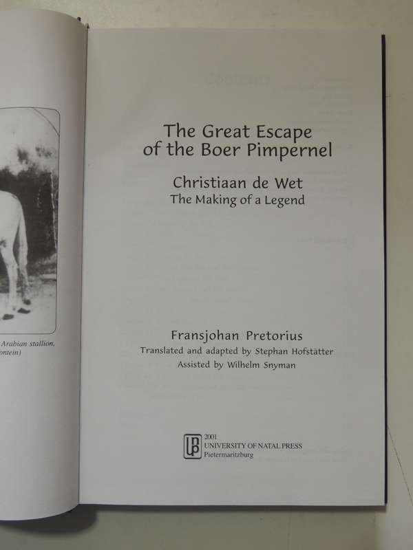 The Great Escape of the Boer Pimpernel Christiaan de Wet - Fransjohan Pretorius