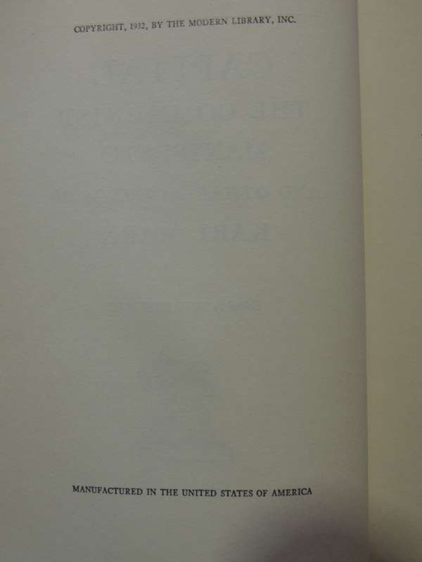 Capital  And Other Writings Of Karl Marx - ed Max Eastman