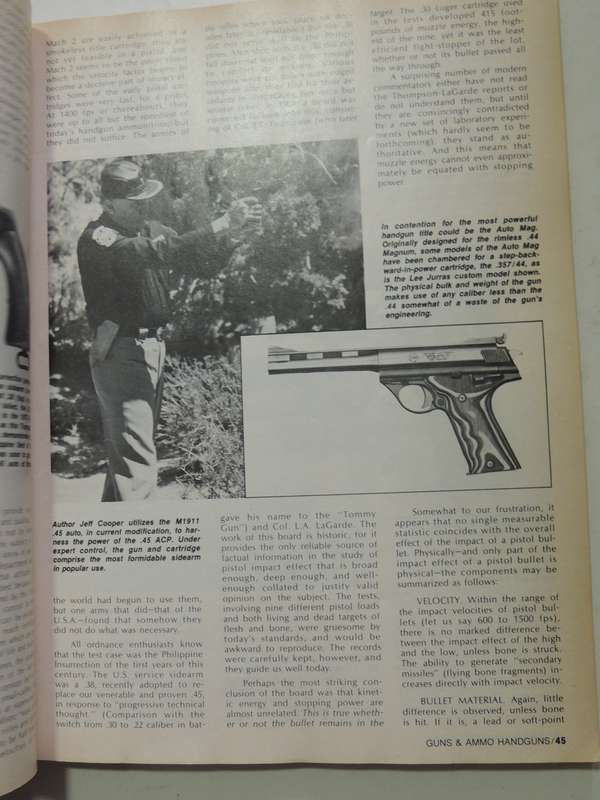 Cooper On Handguns: Complete Guide To Handguns - Jeff Cooper   SCARCE