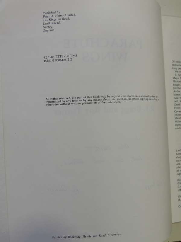 Parachute Wings (Inscribed By Authors)  R.J. Bragg & Roy Turner