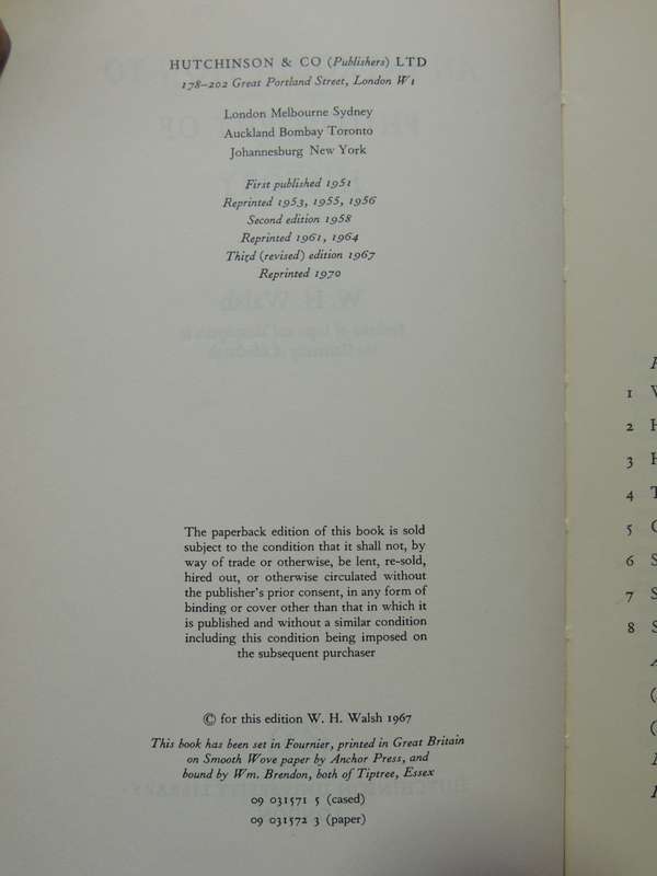 An Introduction To Philosophy Of History - W.H. Walsh