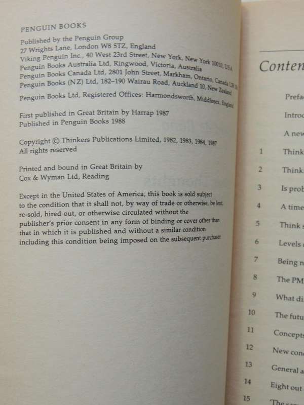 Letters To Thinkers: Further Thoughts On Lateral Thinking- Edward De Bono