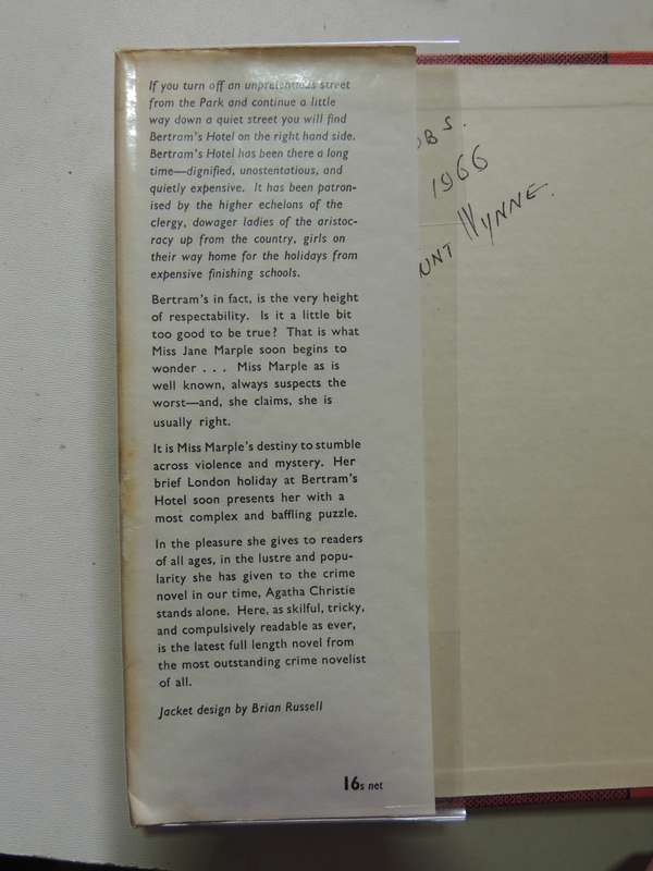 At Bertram's Hotel - Agatha Christie     (1st Edition 1965)