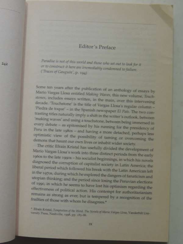 Touchstones: Essays On Literature, Art And Politics - Mario Vargas Llosa