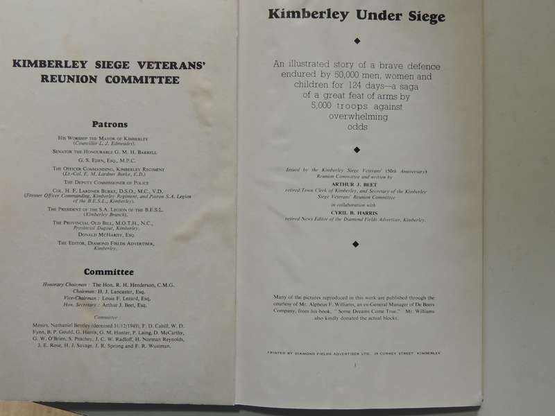 Kimberley Under Siege: Fiftieth Anniversary October 14 1899 To February 15 1900 - Arthur J. Beet