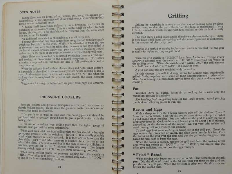 Cookery and Instruction Book For Use With G.E.C. Electric Cookers (1951) - ed Margaret Leader