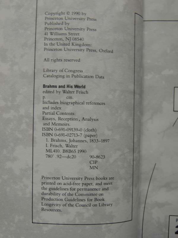 Brahms And His World - ed Walter Frisch