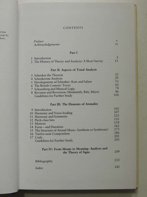 Music Analysis In Theory And Practice - Jonathan Dunsby & Arnold Whitall