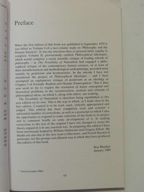 The Possibility Of Naturalism: A Philosophical Critique Of Contemporary Human Sciences - Roy Bhaskar