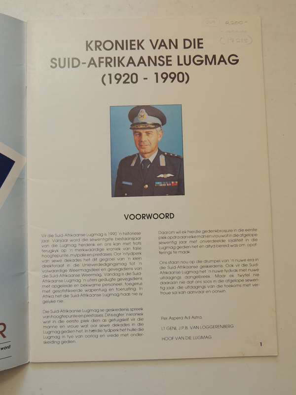 Kroniek Van Die Suid-Afrikaanse Lugmag (1920-1990)