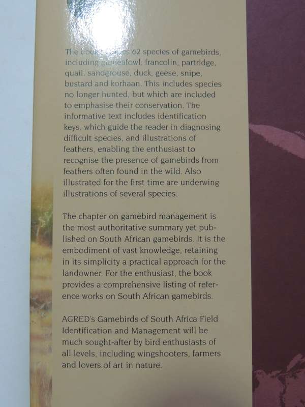 AGRED'S Gamebirds of South Africa, Field Identification & Management - PJ Viljoen