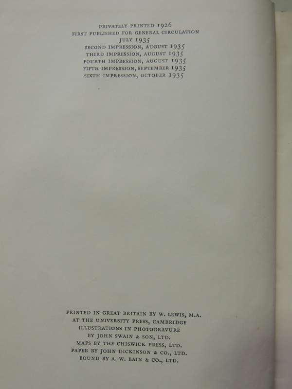 Seven Pillars of Wisdom - TE Lawrence      6th Impression, October 1935