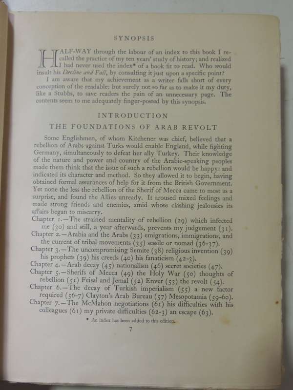 Seven Pillars of Wisdom - TE Lawrence      6th Impression, October 1935