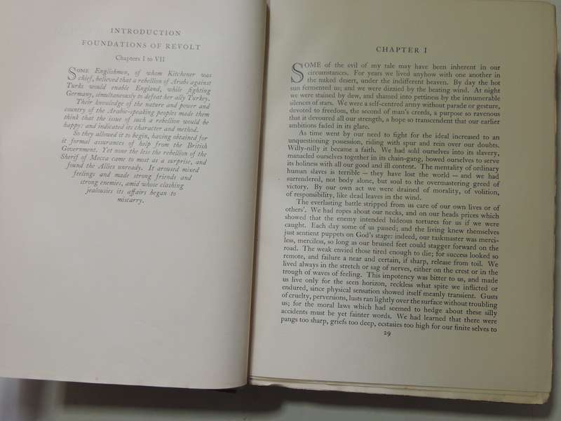 Seven Pillars of Wisdom - TE Lawrence      6th Impression, October 1935