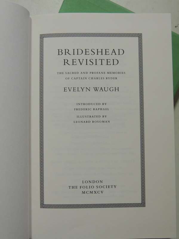Brideshead Revisited - Evelyn Waugh     Folio Society, London, UK, 1995