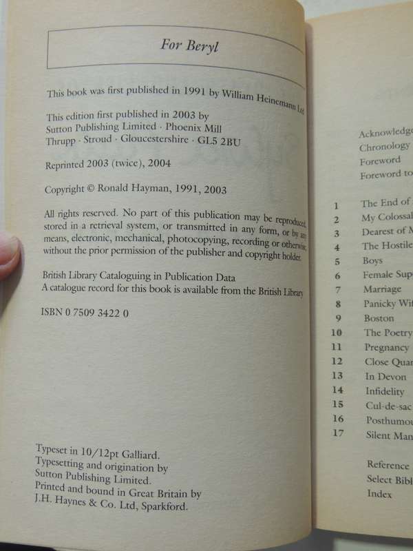 The Death And Life Of Sylvia Plath - Ronald Hayman