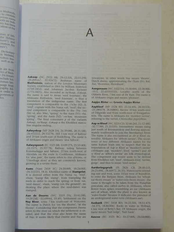 Dictionary Of Southern African Place Names (4th Edition 2014) P.E. Raper, L. Moller, L.T. Du Plessis