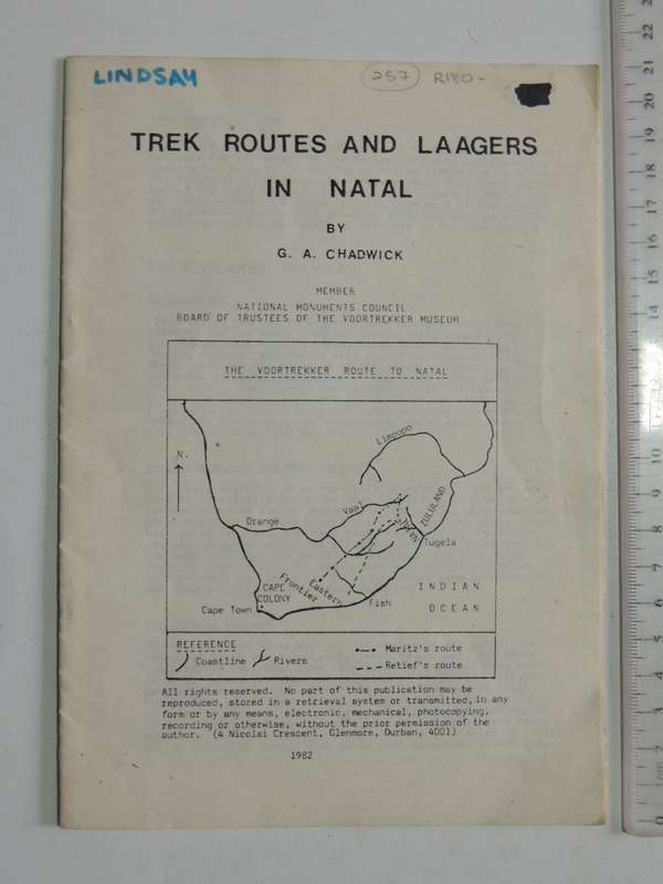 Trek Routes And Laagers In Natal - G.A. Chadwick