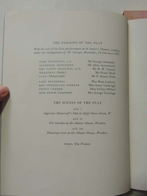 The Importance Of Being Earnest - Oscar Wilde    The Folio Society, 1960
