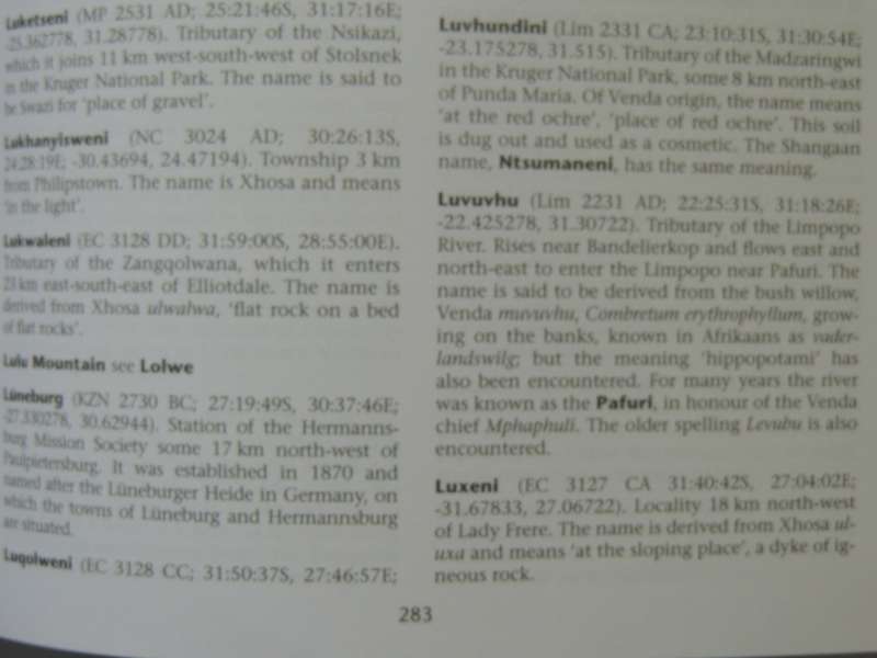 Dictionary Of Southern African Place Names (4th Edition 2014) P.E. Raper, L. Moller, L.T. Du Plessis