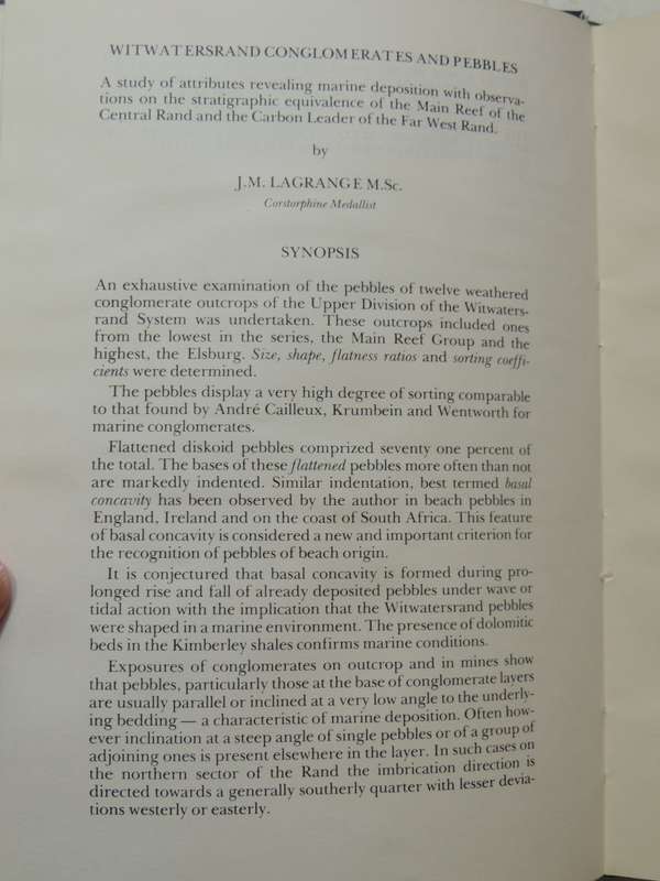 Witwatersrand Conglomerates And Pebbles- J.M. Lagrange