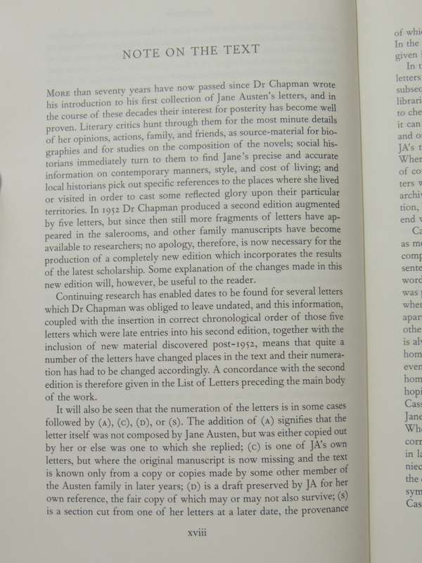 Jane Austen's Letters  - Collected & Edited by Deirdre Le Faye    The Folio Society 2003