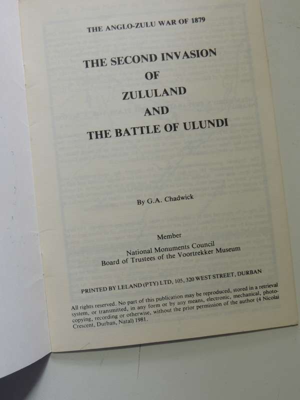 The Second Invasion Of Zululand And The Battle Of Ulundi - G.A. Chadwick