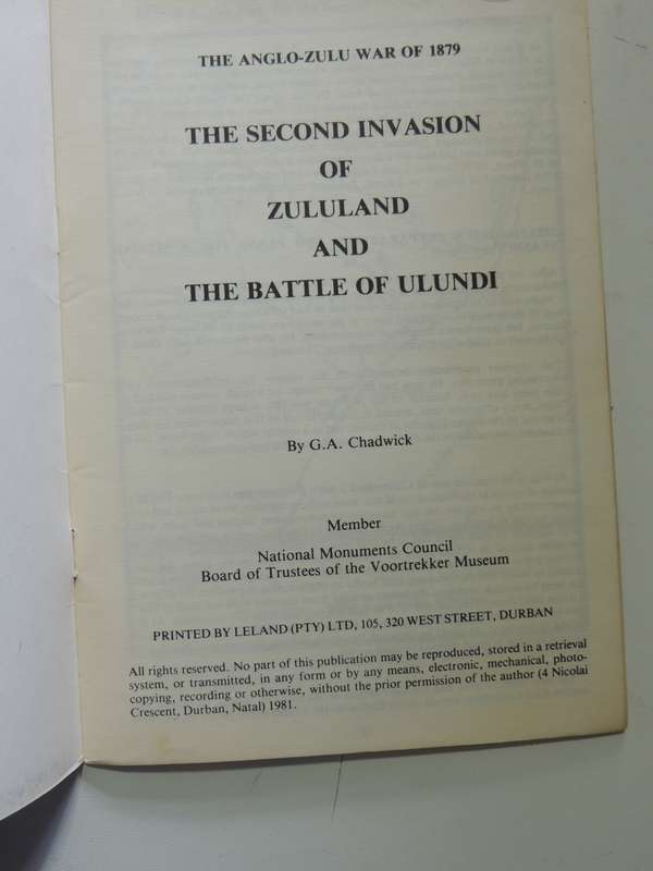 The Second Invasion Of Zululand And The Battle Of Ulundi - G.A. Chadwick