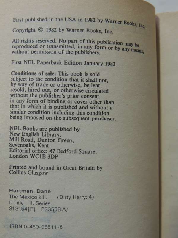 The Mexico Kill: Dirty Harry No. 4 - Dane Hartman