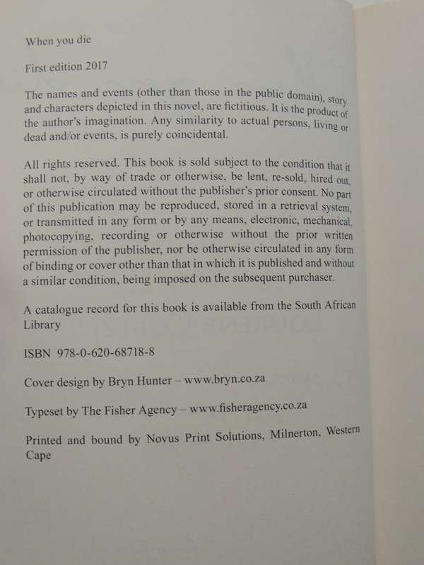 When You Die (Inscribed) - Lourens Coetzer