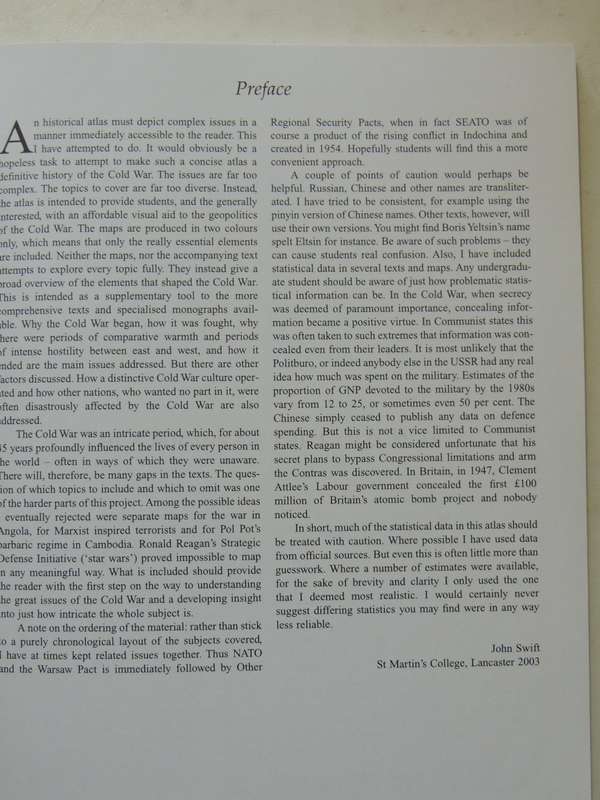 The Palgrave Concise Historical Atlas Of The Cold War - John Swift