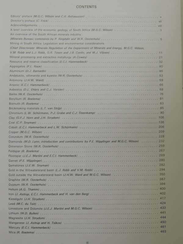 The Mineral Resources Of South Africa- ed. M.G.C. Wilson & C.R. Anhaeusser   6th Edition