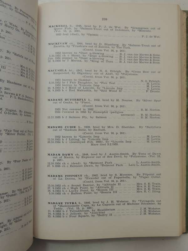 The General Stud Book Of South Africa: Vol 17 1952-1953