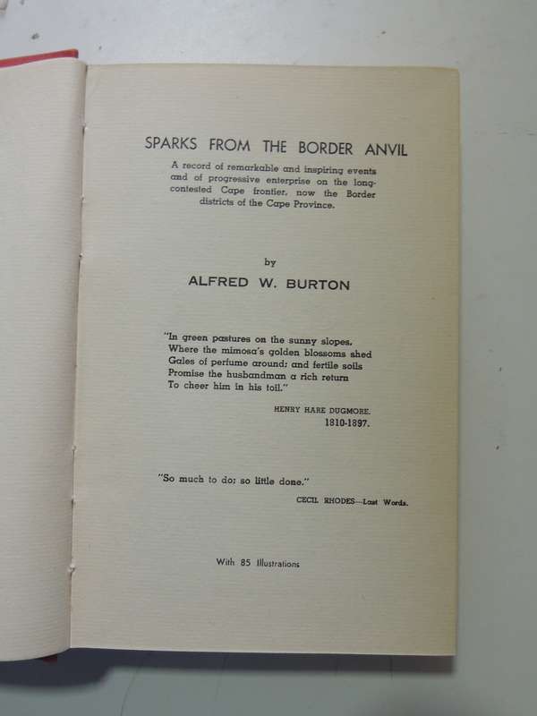 Sparks From The Border Anvil - A.W. Burton