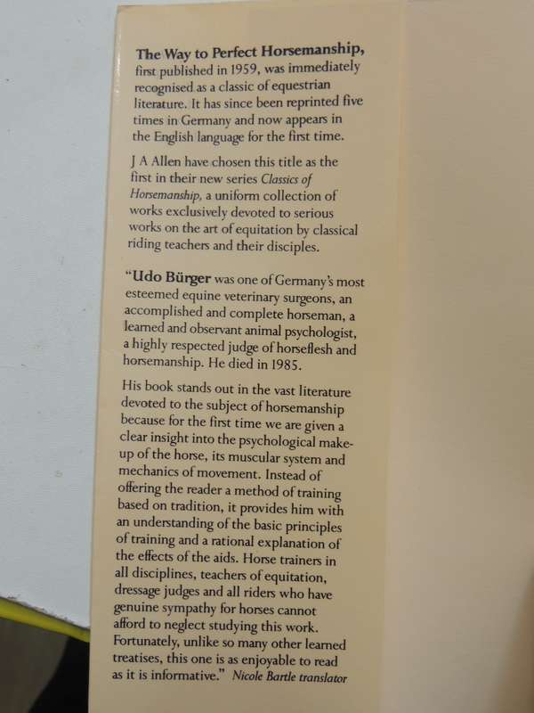 The Way To Perfect Horsemanship: Classics Of Horsemanship Series - Udo Burger