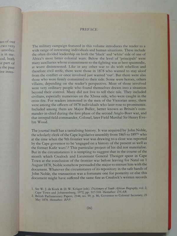 The Frontier War Journal Of Major John Crealock 1878: VRS 2nd Series No. 19 - ed Chris Hummel