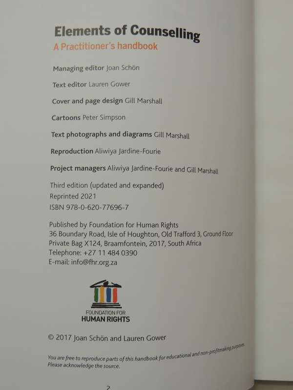 Elements Of Counselling: A Practitioner's Handbook - Joan Schon, L Gower 3rd Edition Updated & Rev