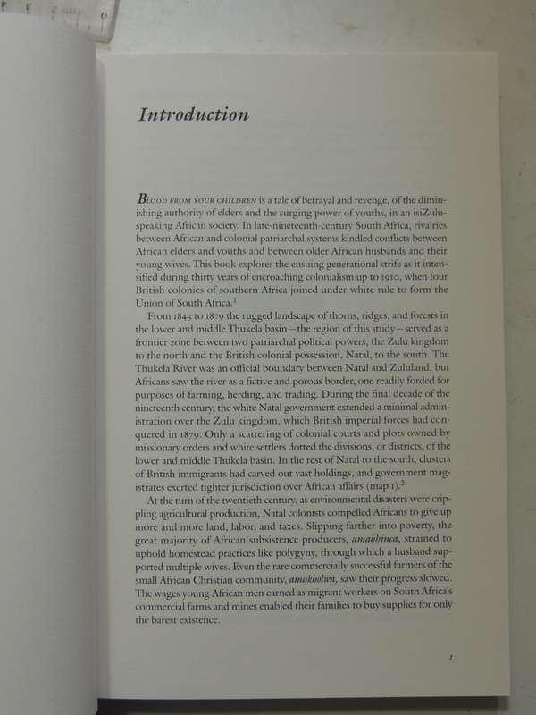Blood From Your Children: The Colonial Origins Of Generational Conflict In S Africa -Benedict Carton