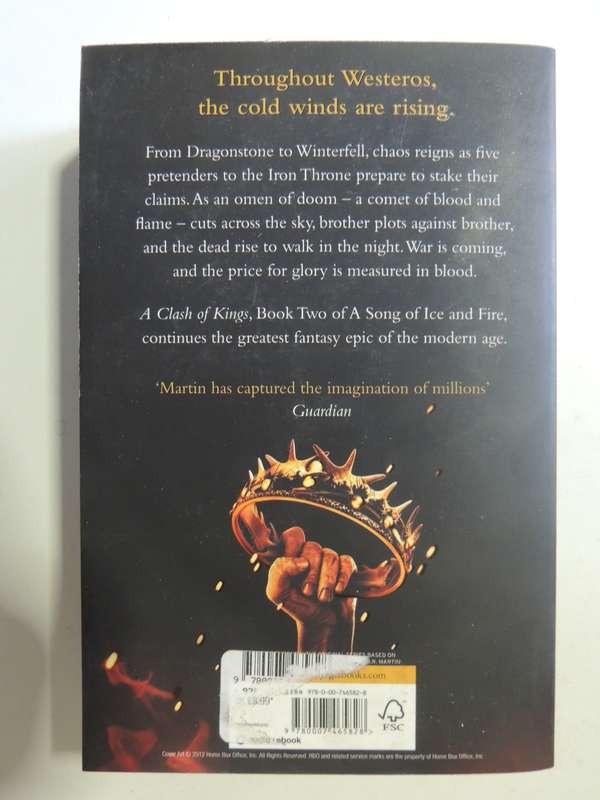 Game Of Thrones, Book 2 of A Song of Ice and Fire, A Clash Iof Kings - George RR Martin