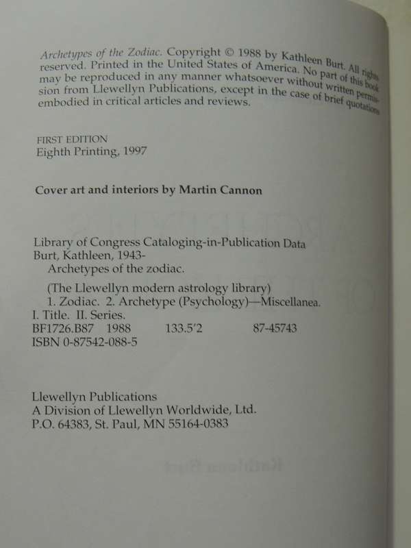 Archetypes of the Zodiac (The Llewellyn Modern Astrology Library) - Kathleen A. Burt