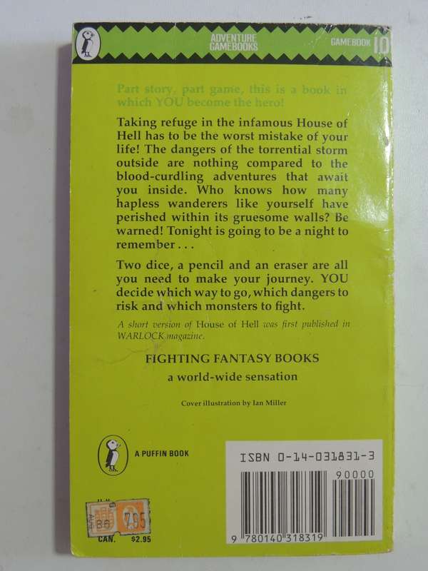 Steve Jackson's House of Hell - Fighting Fantasy -Game Book 10 -Steve Jackson  1984 Adventure Gamebo