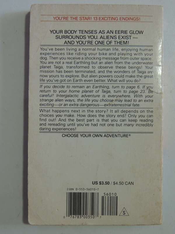 You Are An Alien - Choose Your Own Adventure 156 - Edward Packard   1994