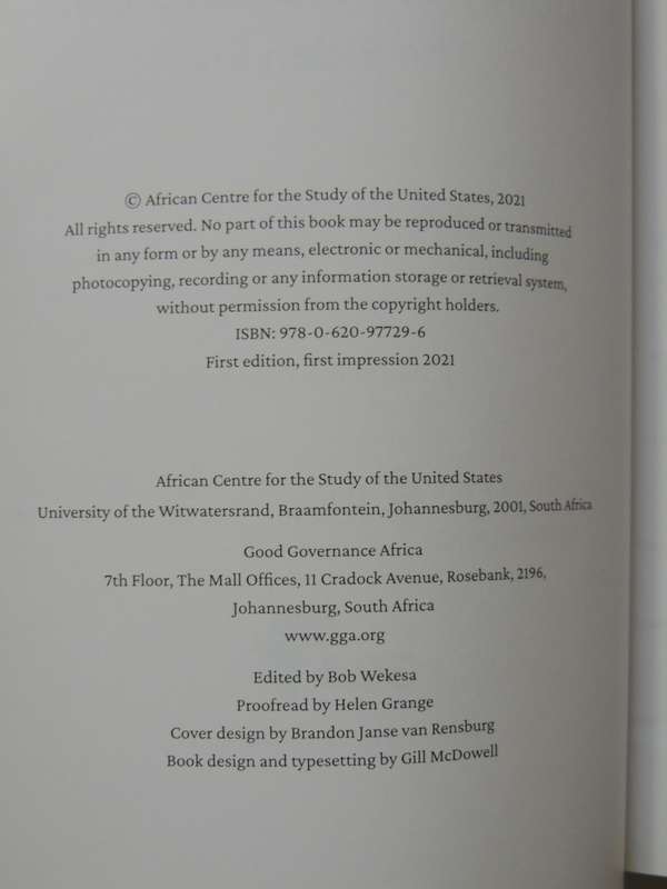 Africa's Policy Towards The US: The Biden Era - ed Bob Wekesa